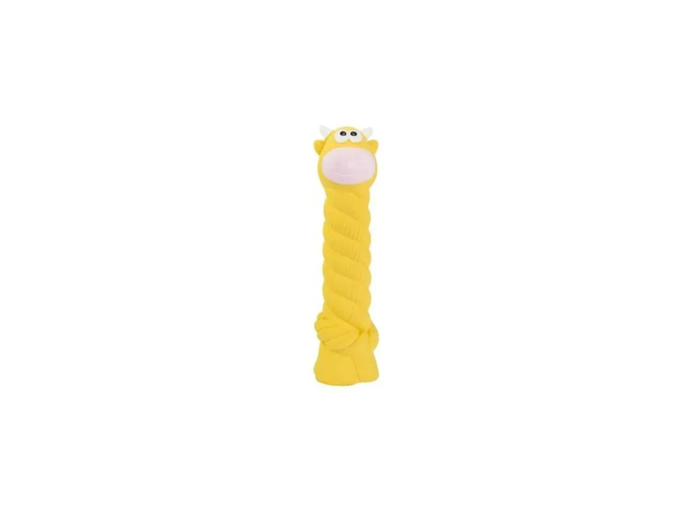 Kravička s latexovým lanem a chroupacím zvukem 15 cm, latex, HipHop Dog Akční Cena