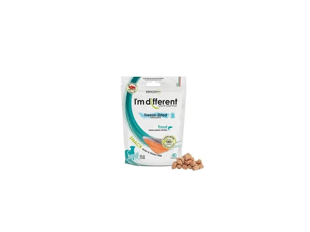 I´M DIFFERENT SNACK pstruh - mrazem sušený pamlsek, 40 g Zlevněný