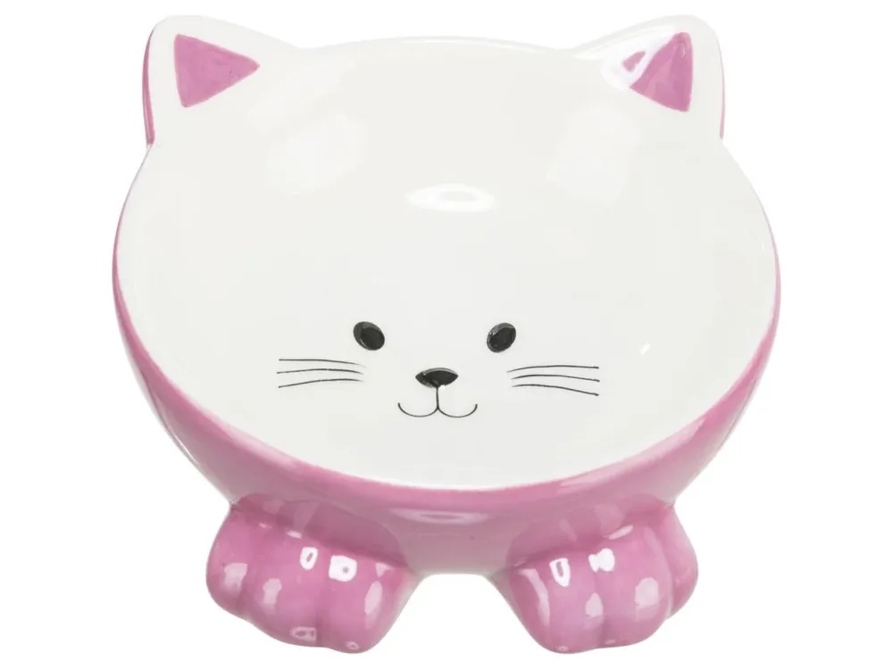 Keramická miska ergonomická 0.15 l/o 14 cm, vyvýšená, tvar kočka, Oblíbený