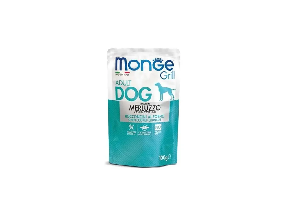 MONGE GRILL kapsička s treskou pro psy 100 g Nízká Cena