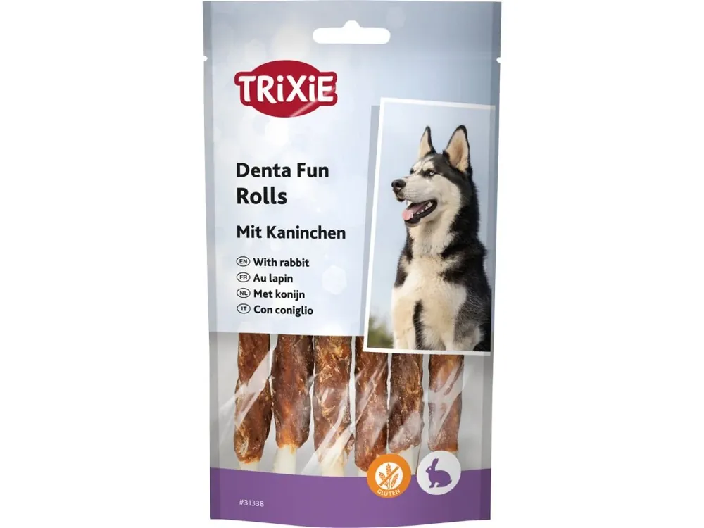 DentaFun žvýkací rolky s králíkem 6ks, 12 cm/70 g Bezpečná Platba