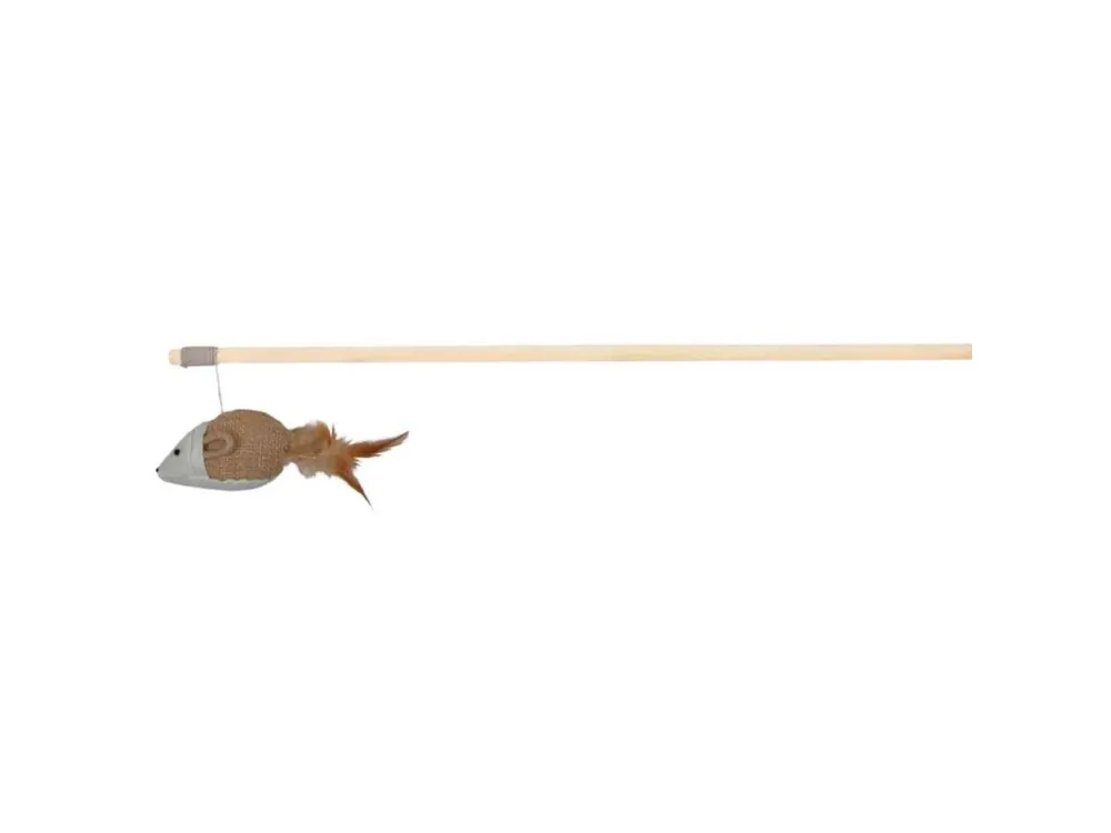 Výhodná Nabídka Udice s hračkou myš s peřím 50 cm
