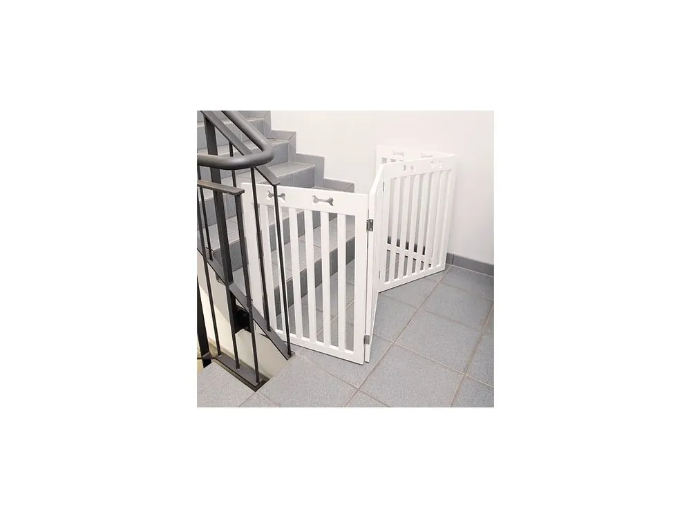Zlevněný Branka pro psy 4 díly 60-160 x 75 cm bílá