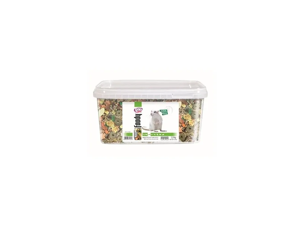 LOLO Foody kompletní krmivo pro potkany 3 L, 1,9 kg kyblík Akční Nabídka