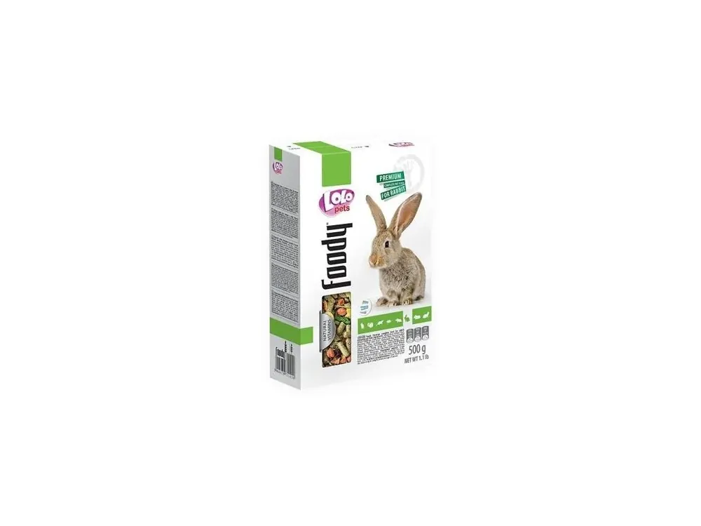 LOLO Foody kompletní krmivo pro králíky 500 g krabička Akční Nabídka