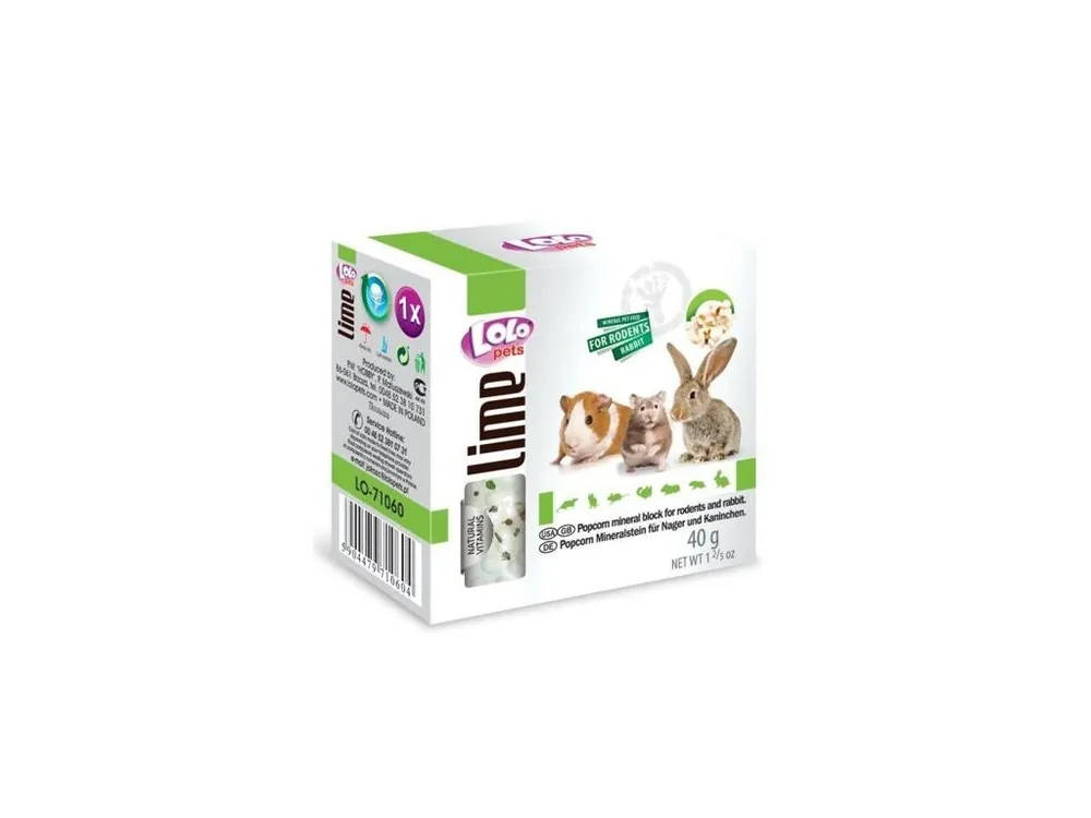 LOLO popcorn minerální kámen pro hlodavce 40 g Nová Kolekce