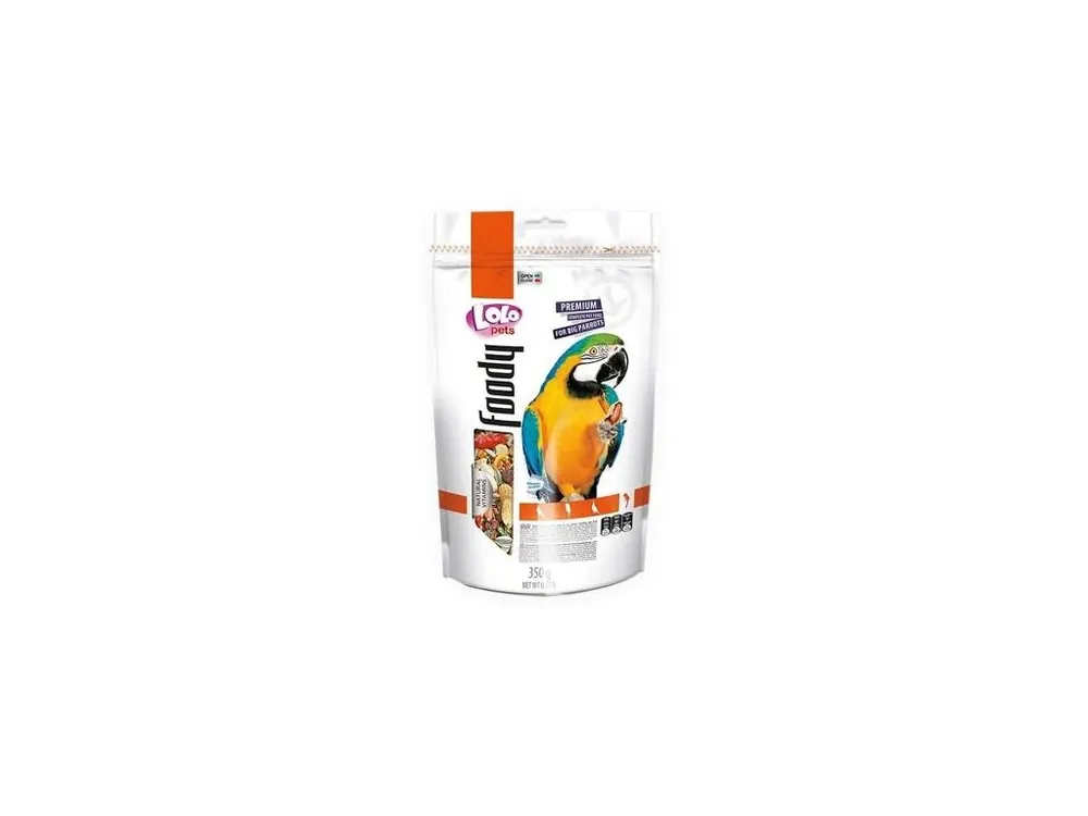 LOLO Foody kompletní krmivo pro velké papoušky 350 g Doypack Vysoce Kvalitní