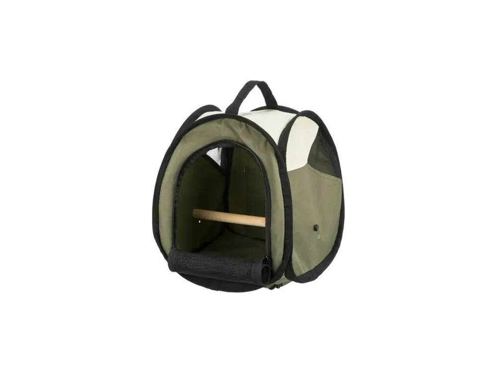 Nejlepší Volba Transportní taška s bidýlkem pro ptáky tmavě 27x32x27 cm olivová