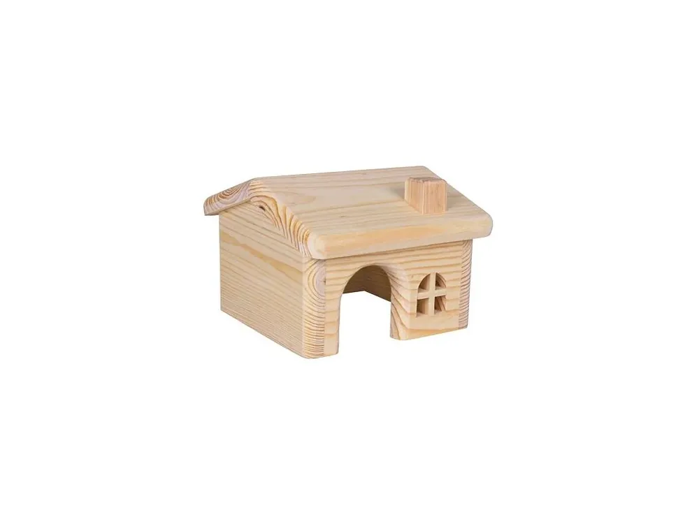 Poslední Šance Dřevěný domek se sedlovou střechou pro myši a křečky 15x11x15cm