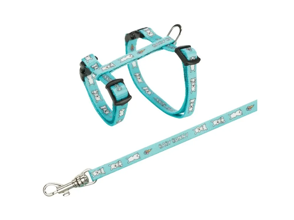 Postroj s vodítkem pro králíka, motiv BABY BUNNY 20-33 cm/8 mm, 1,25m Časově Omezené