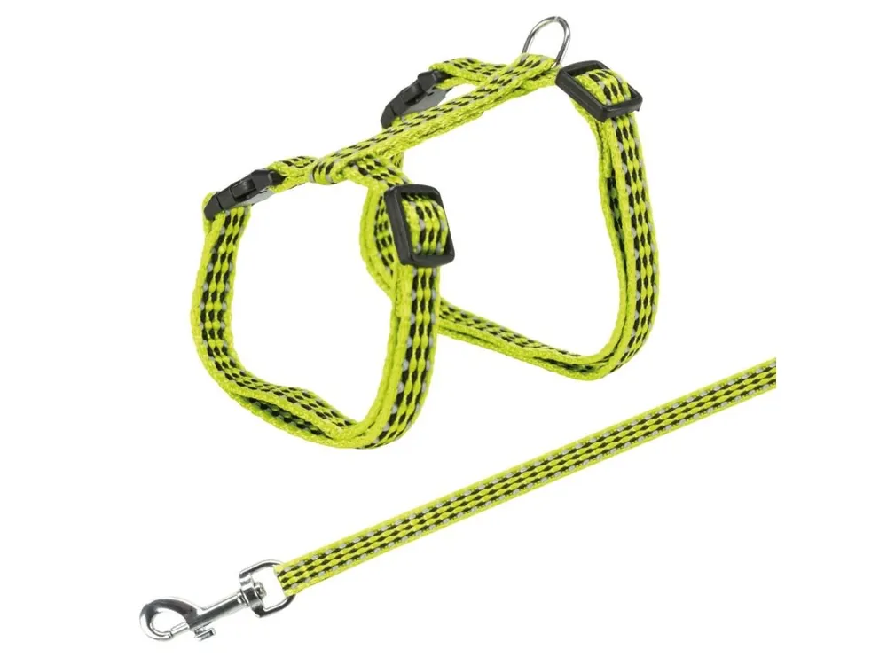 Rychlé Dodání Reflexní postroj s vodítkem na kočku 22-42cm/10mm 1,2m
